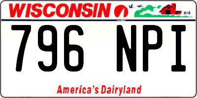 WI license plate 796NPI