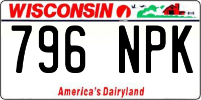 WI license plate 796NPK