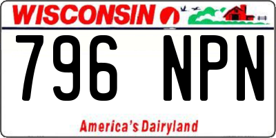 WI license plate 796NPN