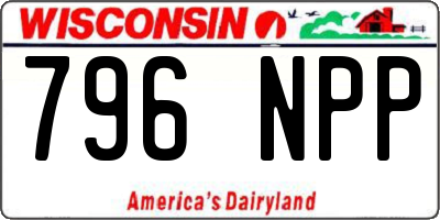 WI license plate 796NPP