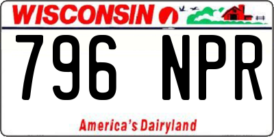 WI license plate 796NPR