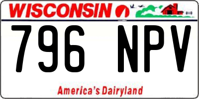 WI license plate 796NPV