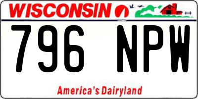 WI license plate 796NPW
