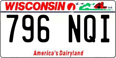 WI license plate 796NQI