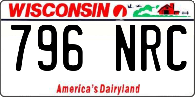 WI license plate 796NRC