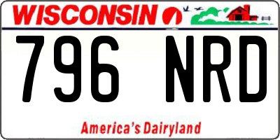 WI license plate 796NRD