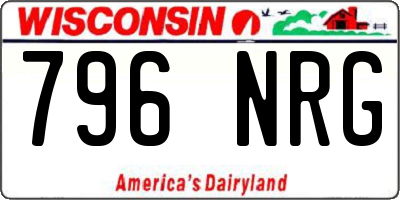 WI license plate 796NRG