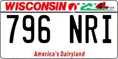 WI license plate 796NRI