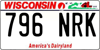 WI license plate 796NRK