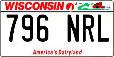 WI license plate 796NRL