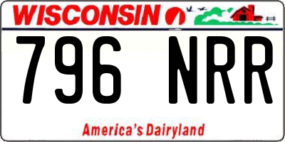 WI license plate 796NRR