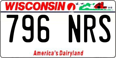 WI license plate 796NRS