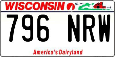 WI license plate 796NRW