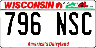 WI license plate 796NSC
