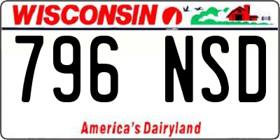 WI license plate 796NSD