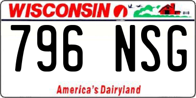 WI license plate 796NSG