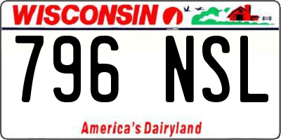 WI license plate 796NSL