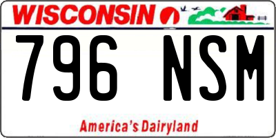 WI license plate 796NSM