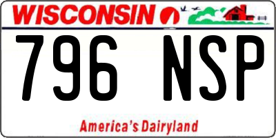 WI license plate 796NSP