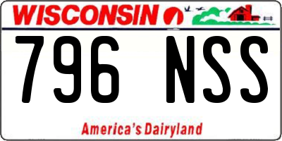 WI license plate 796NSS