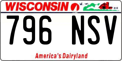 WI license plate 796NSV