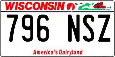 WI license plate 796NSZ