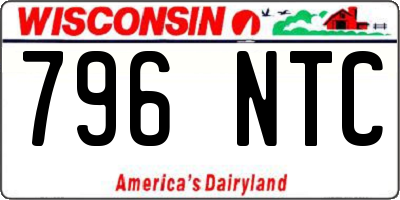 WI license plate 796NTC