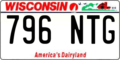 WI license plate 796NTG