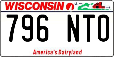 WI license plate 796NTO