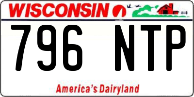 WI license plate 796NTP