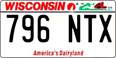 WI license plate 796NTX