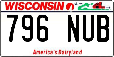 WI license plate 796NUB