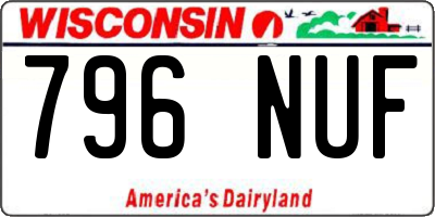 WI license plate 796NUF