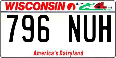 WI license plate 796NUH