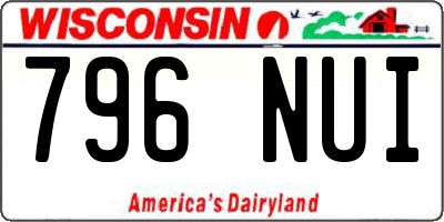 WI license plate 796NUI