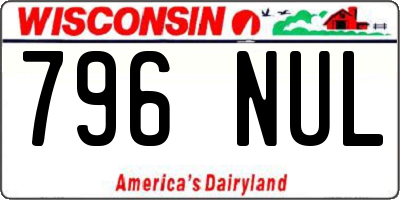 WI license plate 796NUL