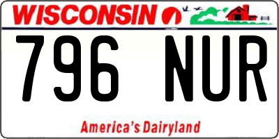 WI license plate 796NUR