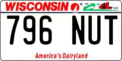WI license plate 796NUT