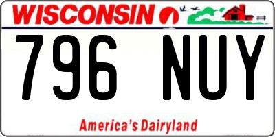 WI license plate 796NUY