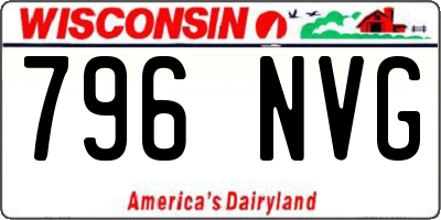 WI license plate 796NVG