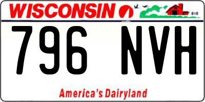 WI license plate 796NVH