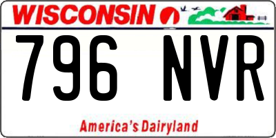 WI license plate 796NVR