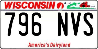 WI license plate 796NVS
