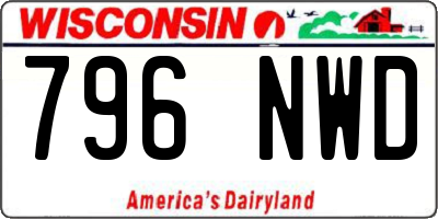 WI license plate 796NWD