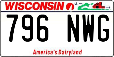 WI license plate 796NWG