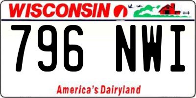 WI license plate 796NWI