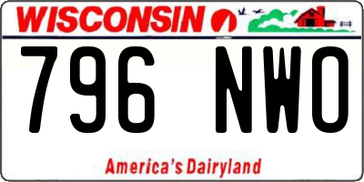 WI license plate 796NWO