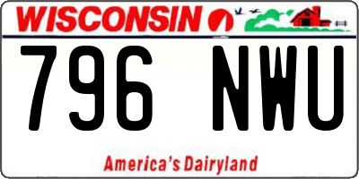 WI license plate 796NWU