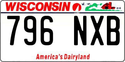 WI license plate 796NXB