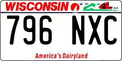 WI license plate 796NXC